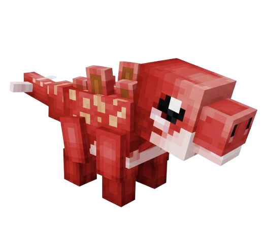 Red dino mascot running in the parade